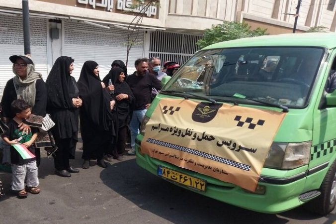 بهره‌مندی جاماندگان اربعین حسینی از سرویس‌های رایگان تاکسیرانی در تهران